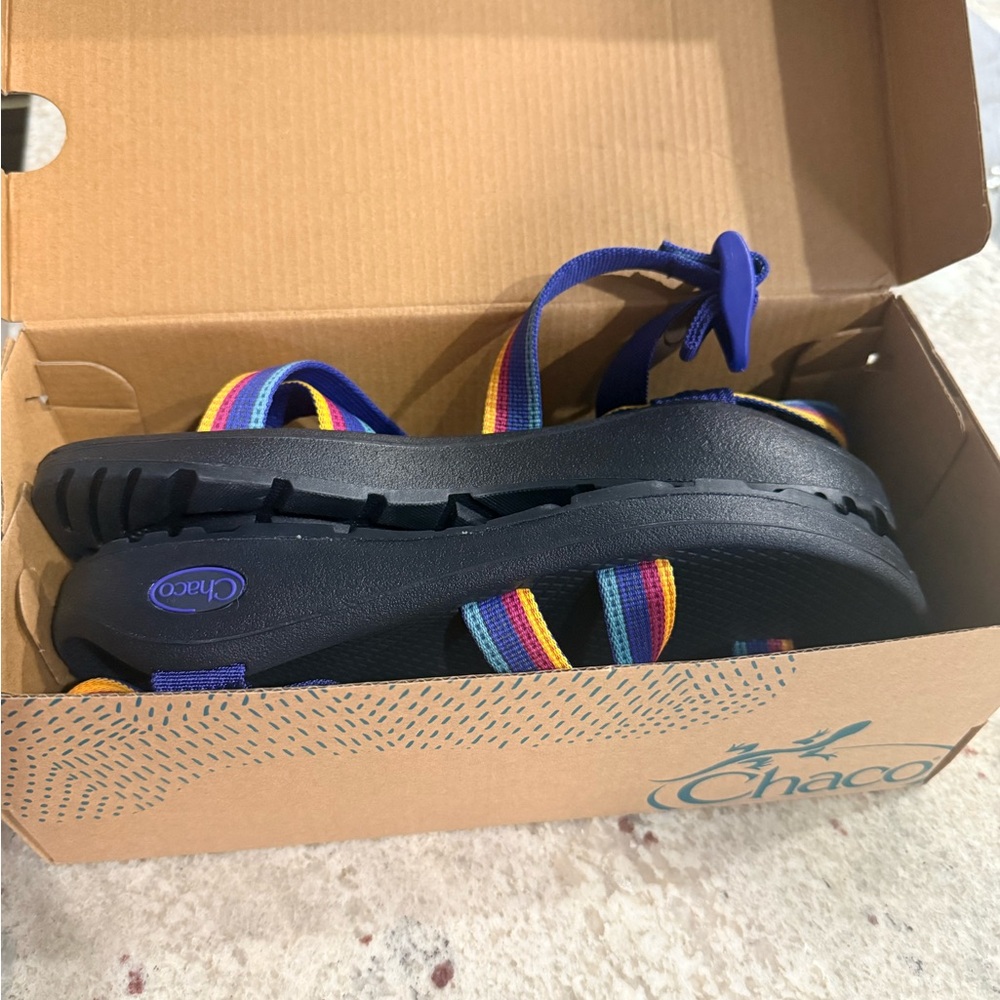 Chaco Women’s Sandals - Black with Rainbow Straps